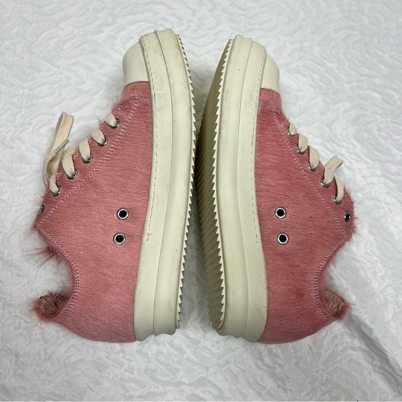Rick Owens Women’s Lido Runway Low Sneaker Dusty Pink Cow Fur Shoes 11 - Picture 8 of 16